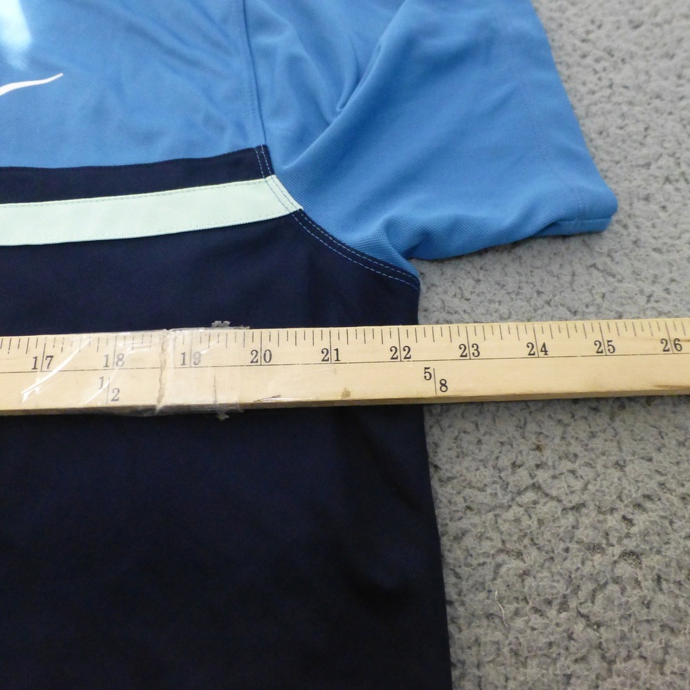 Nike Shirt Mens Large Golf Polo Dri Fit Blue Stripe Short Sleeve Collared - Picture 5 of 12